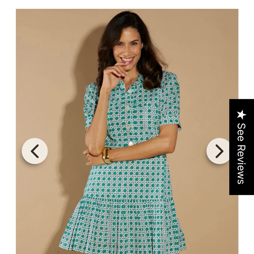 Jude Connally Teal Geometric Mini Dress